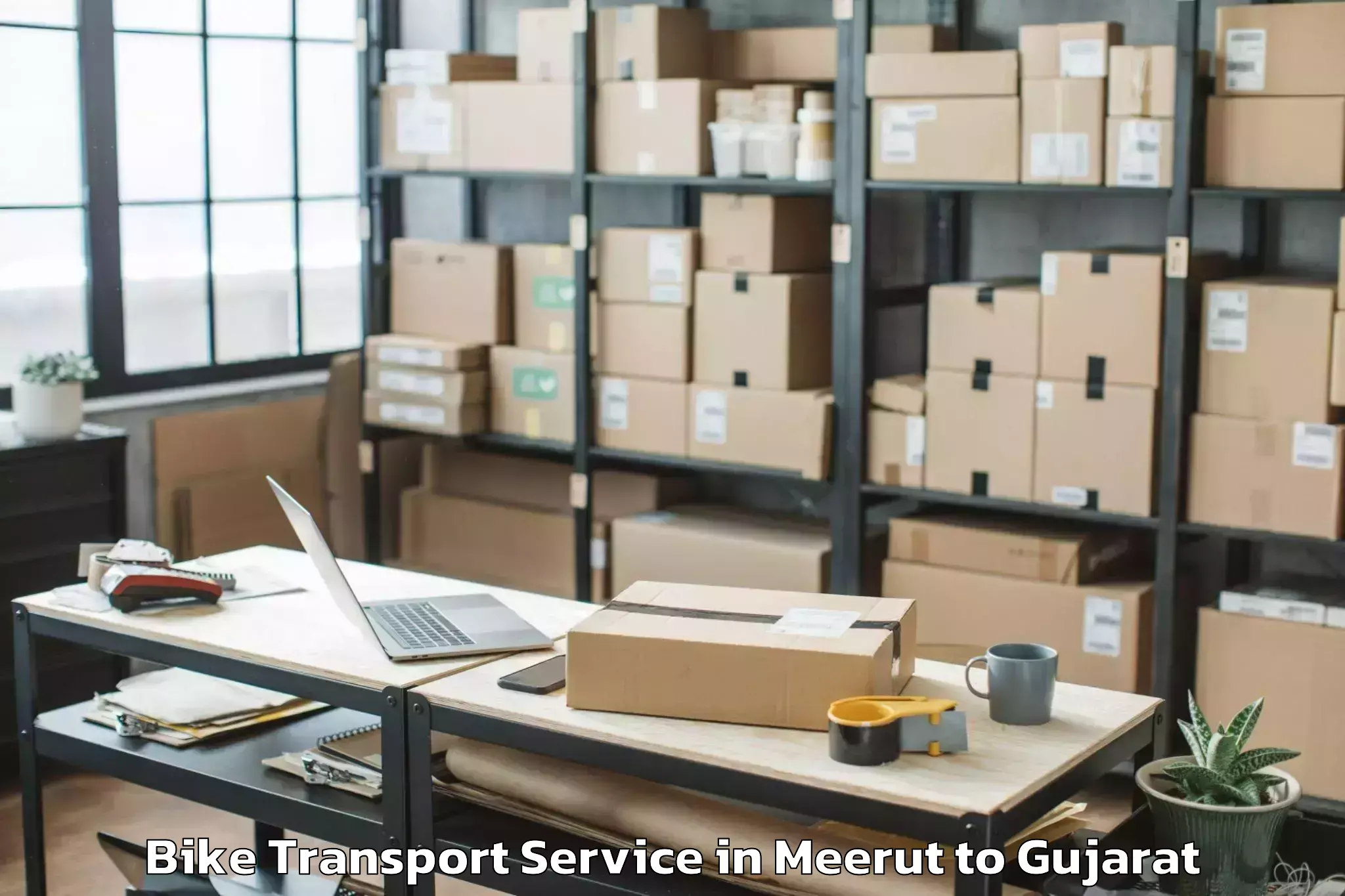 Easy Meerut to Mehmedabad Bike Transport Booking